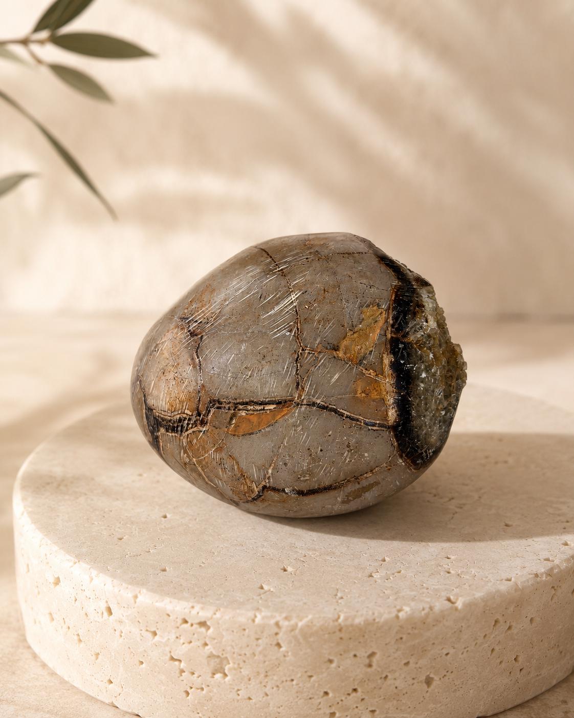 Reverse view of Druzy Septarian Dragon Stone piece SQ