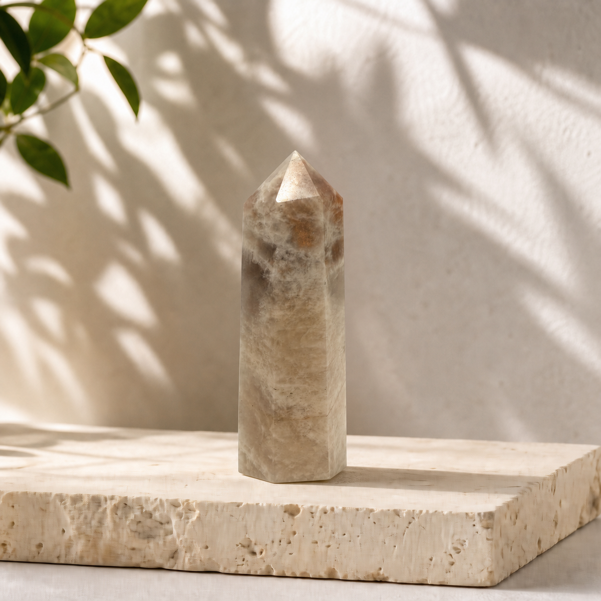 Blue Flash Moonstone crystal tower MB, exact piece