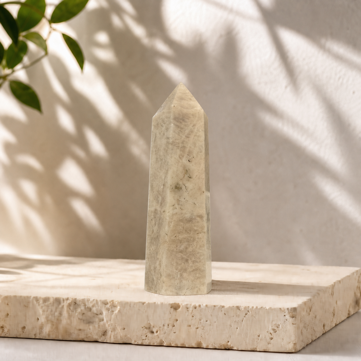 Blue Flash Moonstone crystal tower MI, exact piece
