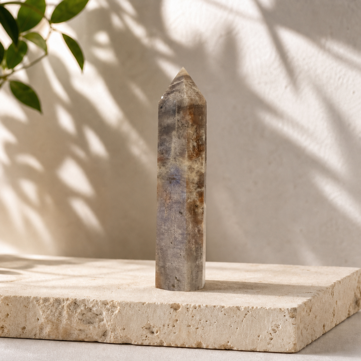 Blue Flash Moonstone crystal tower MK, exact piece