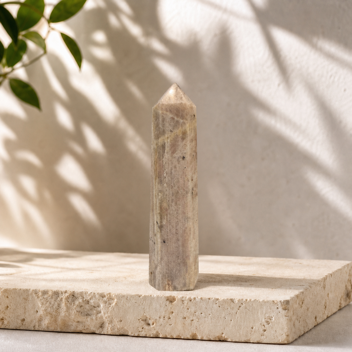 Blue Flash Moonstone crystal tower MM, exact piece