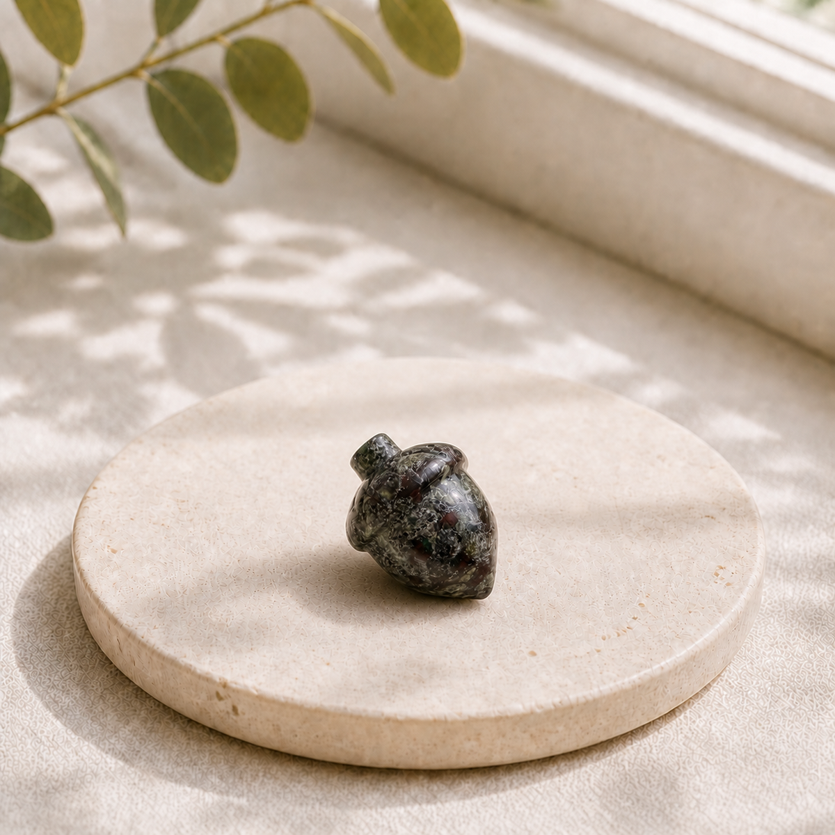 Dragon Stone polished crystal acorn carving