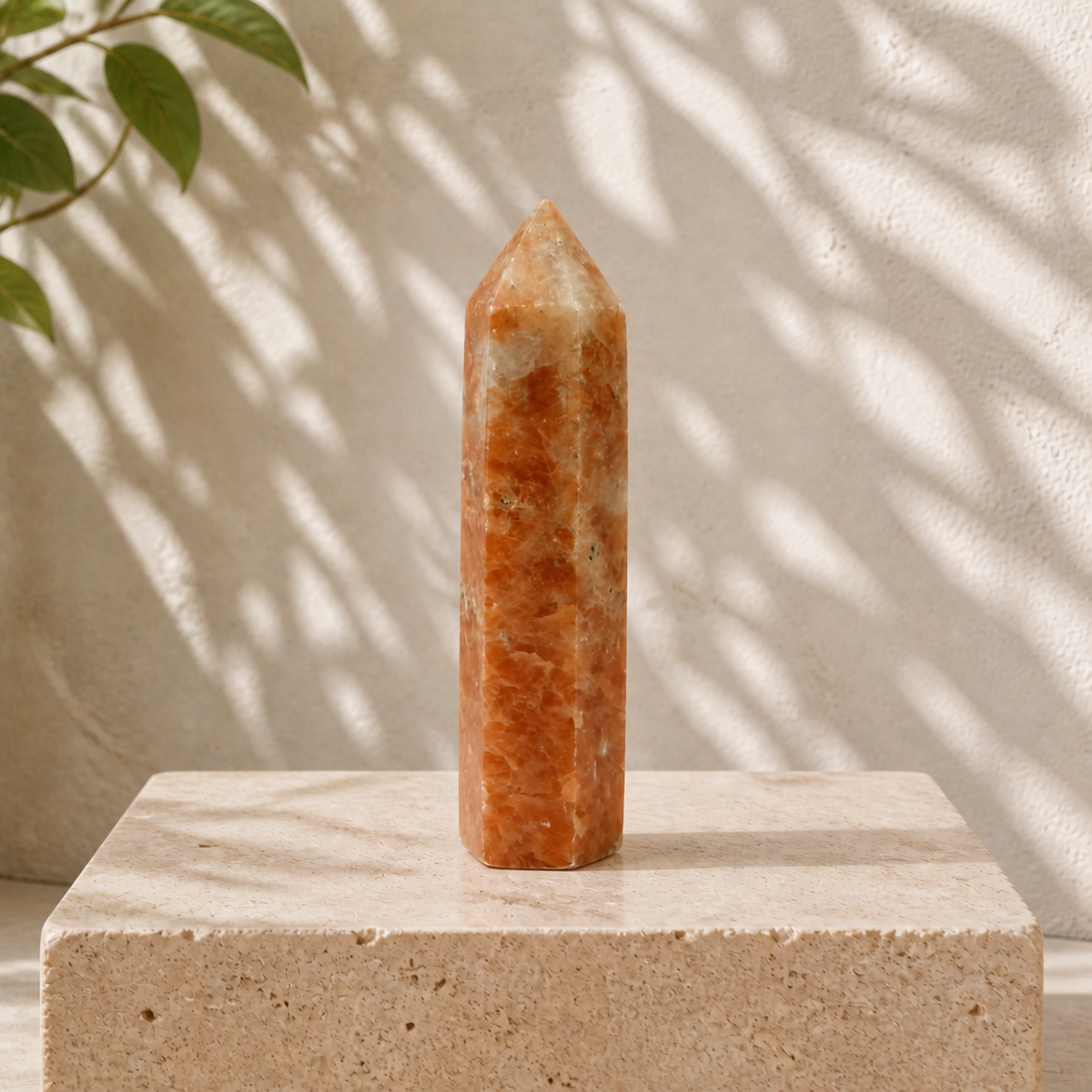 Polished Sunstone tower SF with a pale cream upper section