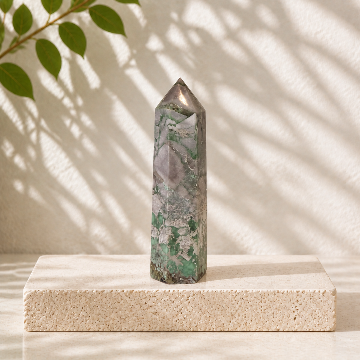 Variscite Malachite crystal point VD