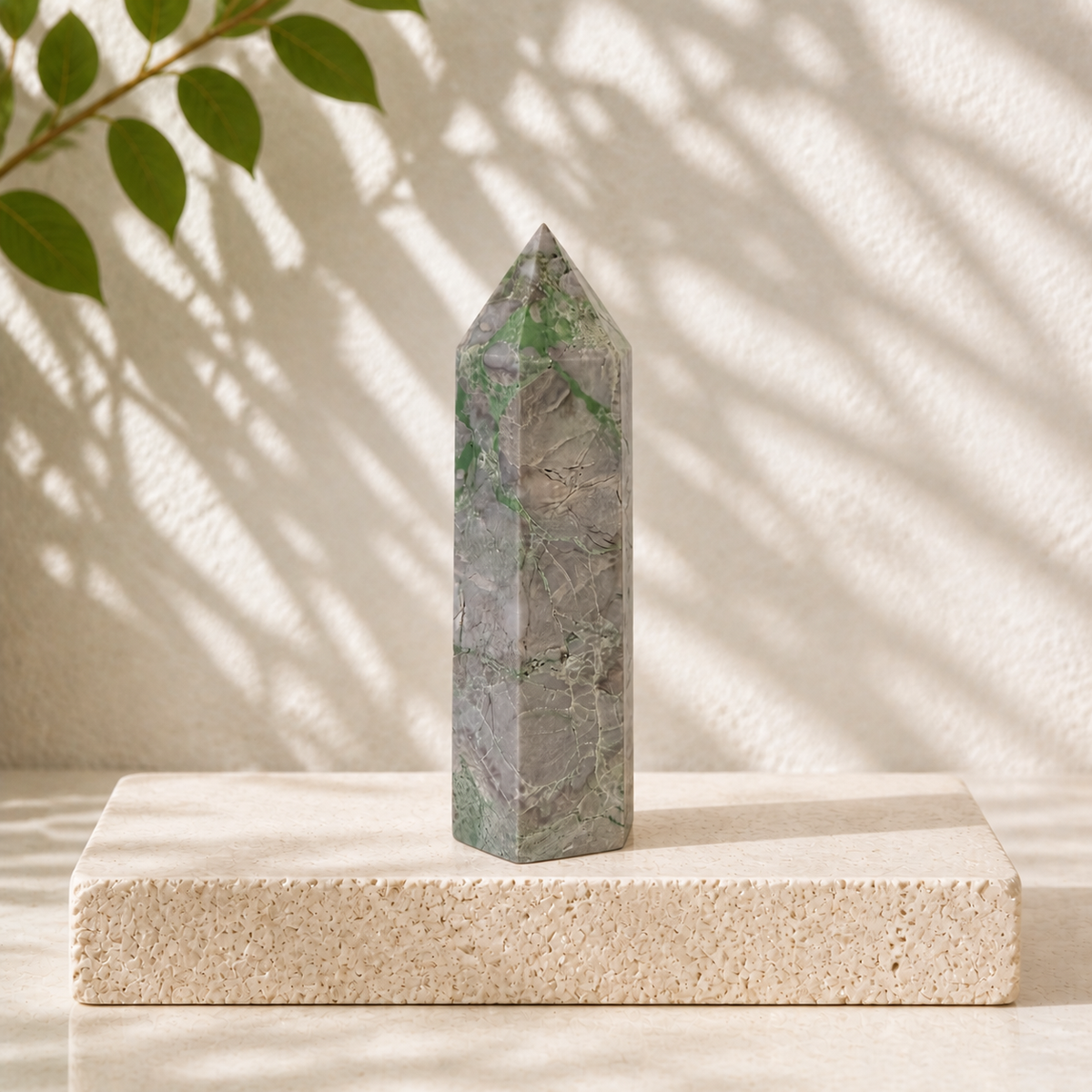 Variscite Malachite crystal point VG