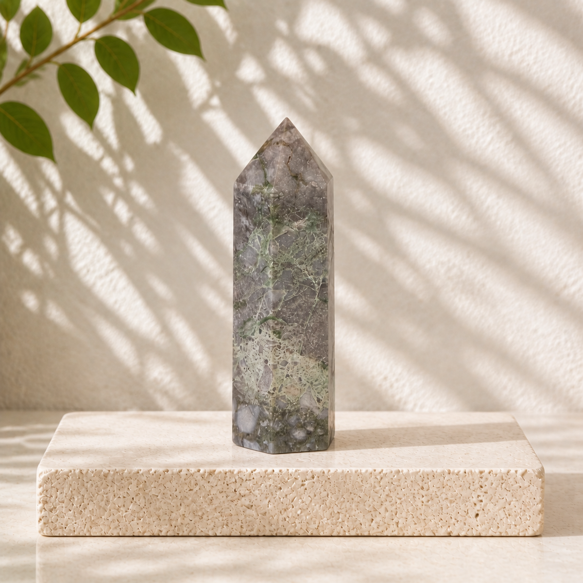 Variscite Malachite crystal point VH