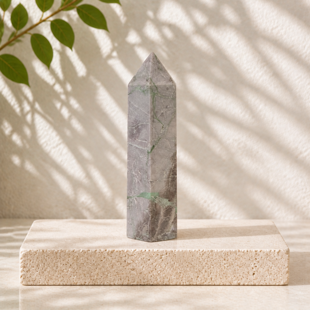 Variscite Malachite crystal point VK