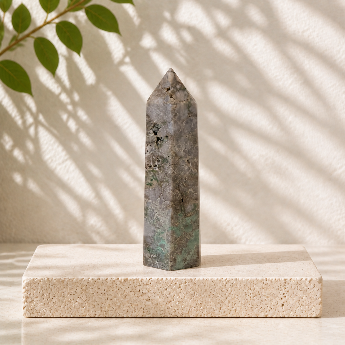 Variscite Malachite crystal point VL